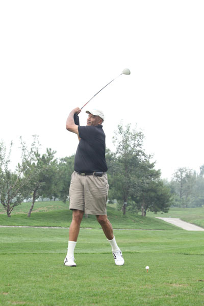 James Playing Golf in Beijing - Sept. 2013